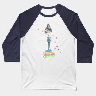 Girl on Books Baseball T-Shirt